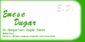 emese dugar business card